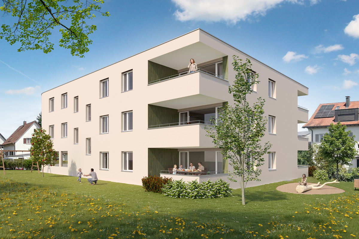 Professionelle Architekturvisualisierung eines modernen Gebäudes